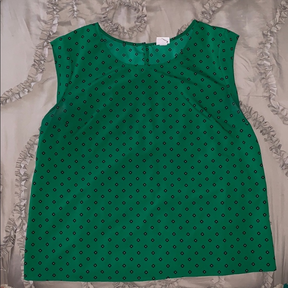 Green Floral Tank Top
